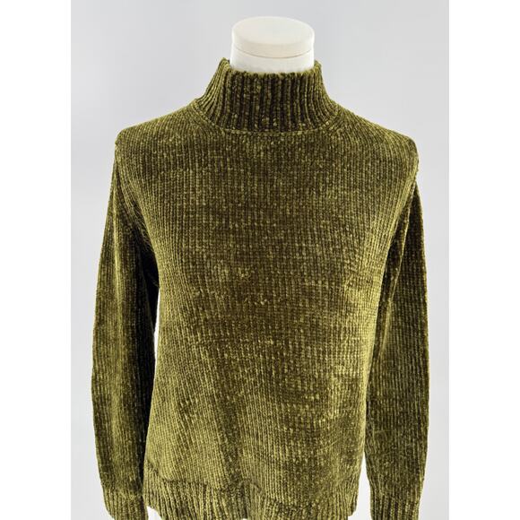 Philosophy Sweaters - Philosophy Green Chenille Mock Neck Sweater Small Soft Cozycore Chartruse